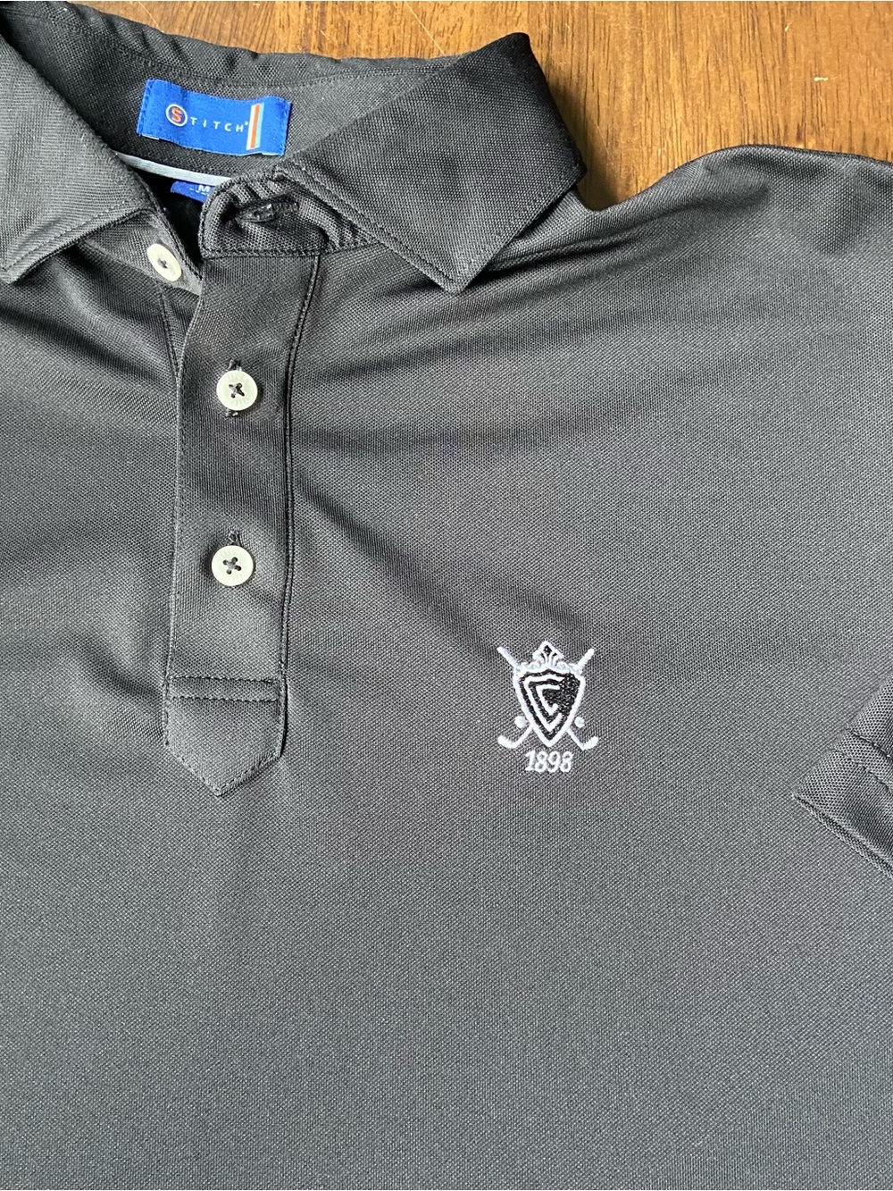Stitch Golf Mens M Black Country Club of Birmingham Embroidered Polo Shirt 1898